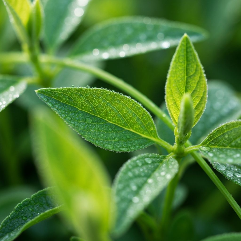 Plant leaves with natural botanical properties